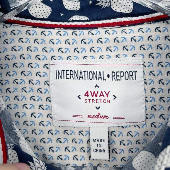 International Report 4 Way Stretch Shirt Men's Medium All Over Print Pineapple - Picture 4 of 7